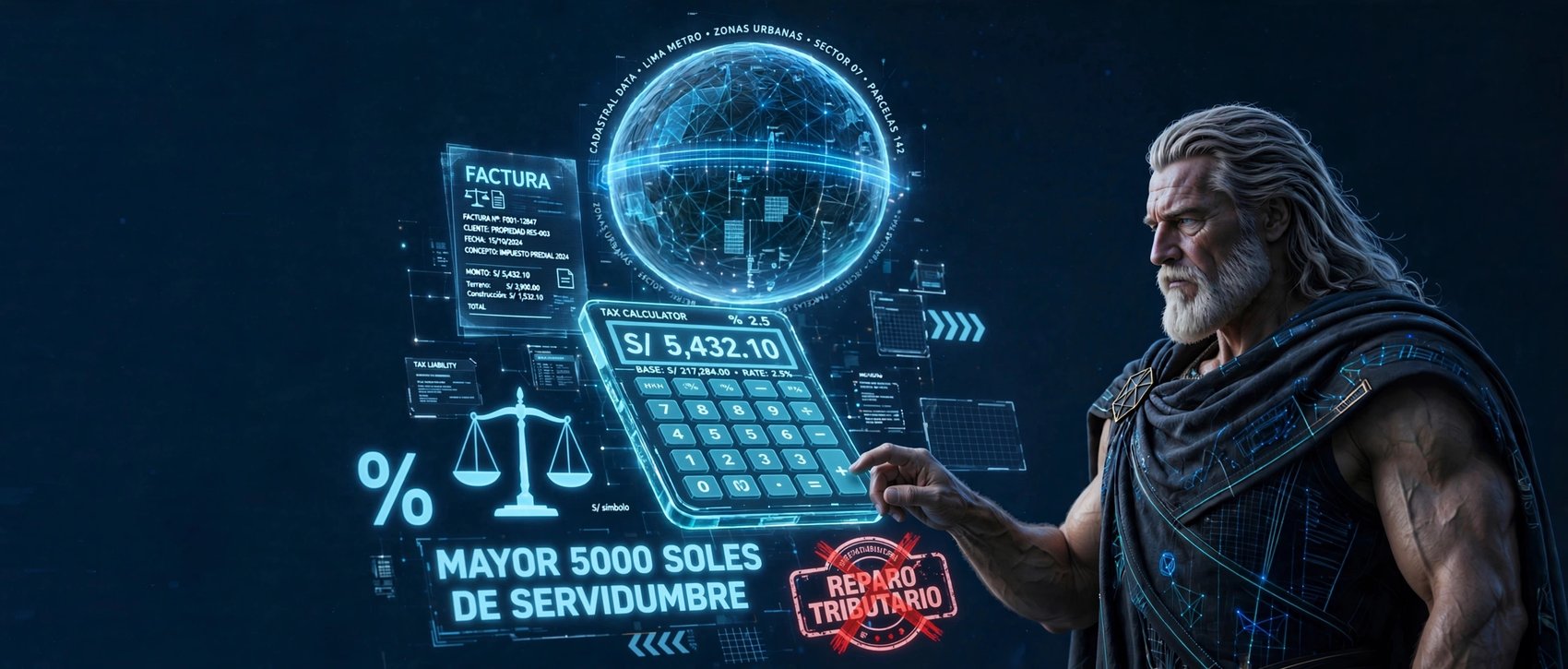 Calculadora - Atlas operando una calculadora holográfica